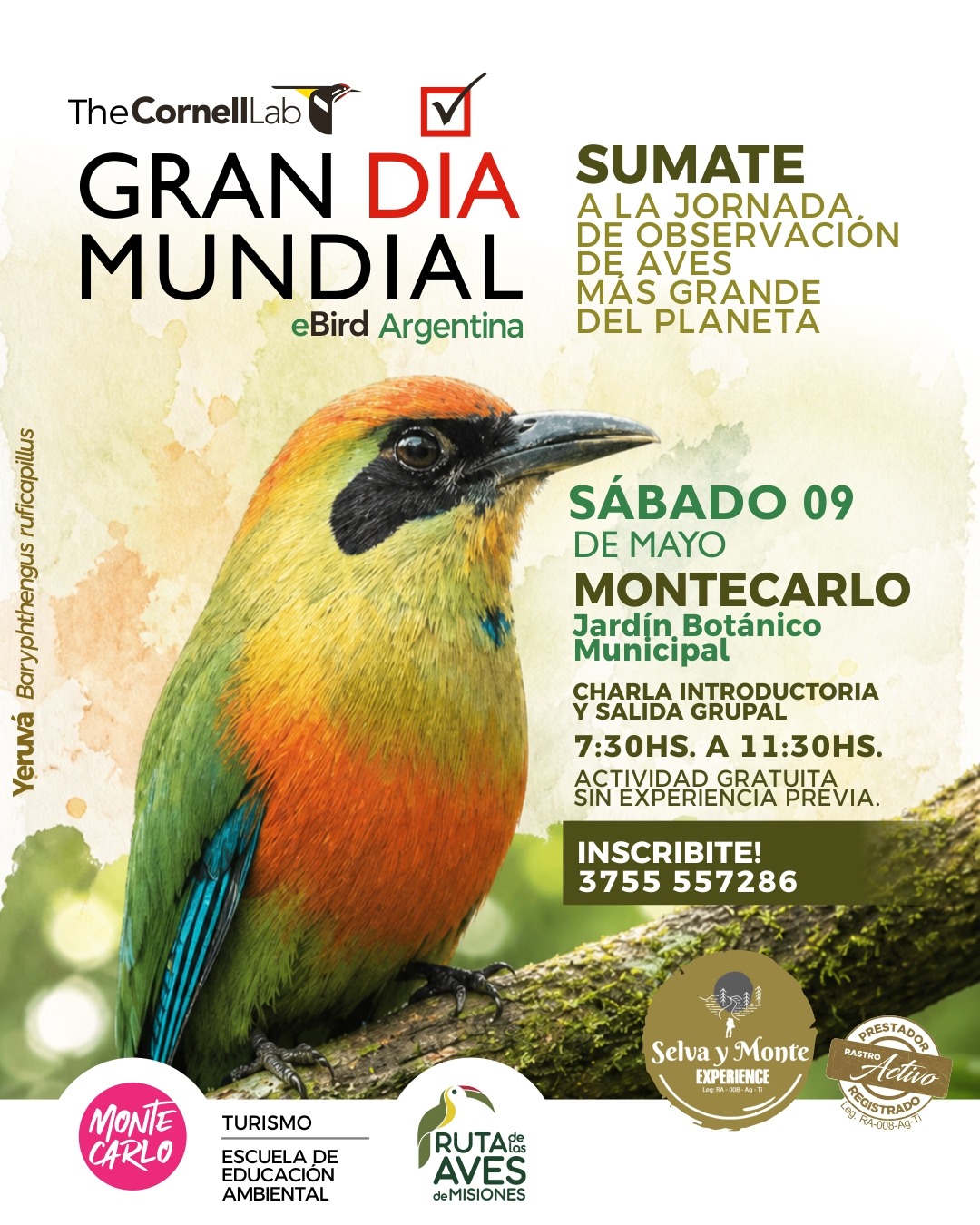 Montecarlo se suma al Gran Día Mundial de Observación de Aves 2